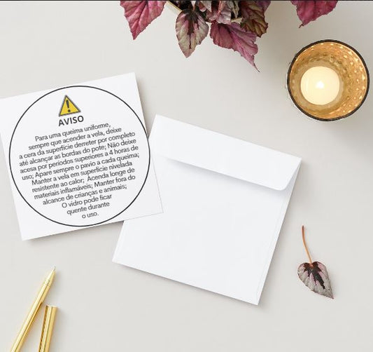AT001 - ETIQUETA DE SEGURANÇA DE VELA BRANCA DE 45 MM