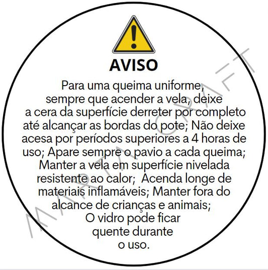 AT001 - ETIQUETA DE SEGURANÇA DE VELA BRANCA DE 45 MM