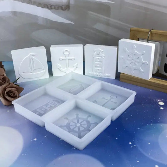 FC085MS -Molde de 4 Cavidades Tema Oceano- Sabonete