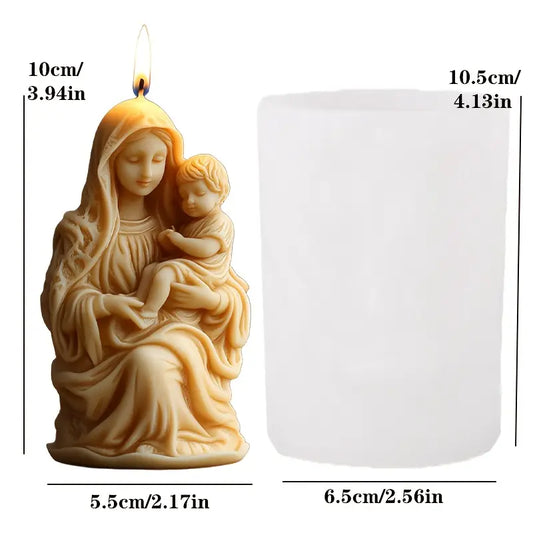 NA073MS - Molde em silicone - Virgem Maria e Jesus Cristo