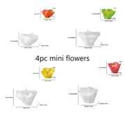 F018MS - Molde de Silicone 4 mini Flores