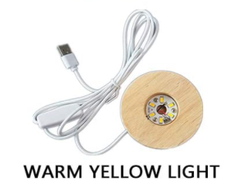 Base Luminosa LED USB de Madeira - Led