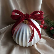 NA084MS - Molde de Silicone para Pote de Armazenamento Redondo Listrado de Natal