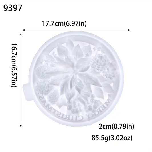 NA122MS- Molde de resina de flor Natal 2D parede