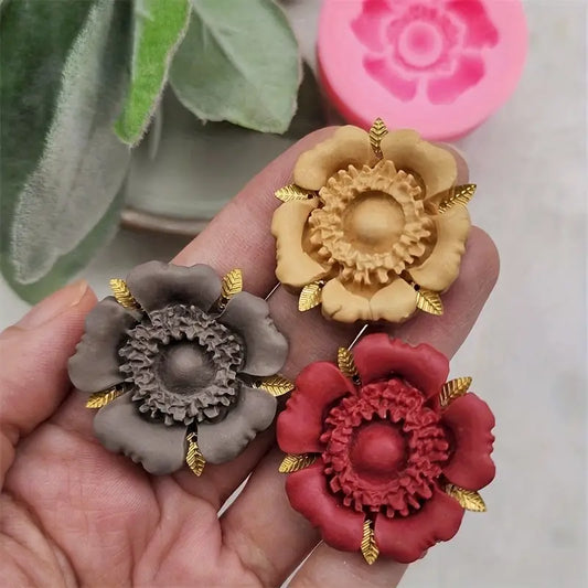 F081MS- Moldes de Argila Polimérica Rosas Florais