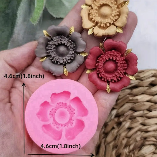 F081MS- Moldes de Argila Polimérica Rosas Florais