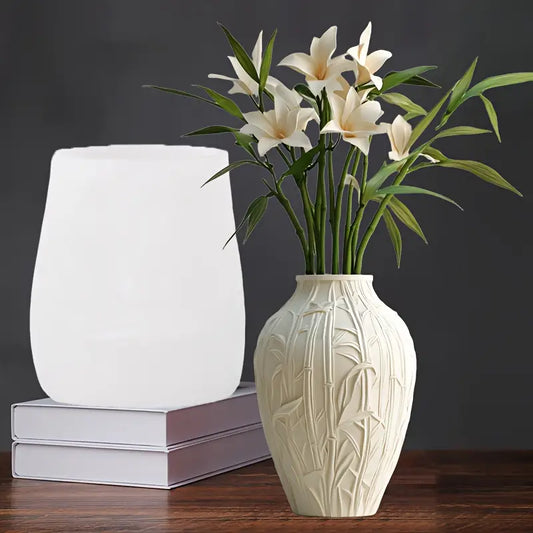 BP100MS - Molde Silicone Vaso Flores Padrão Relevo