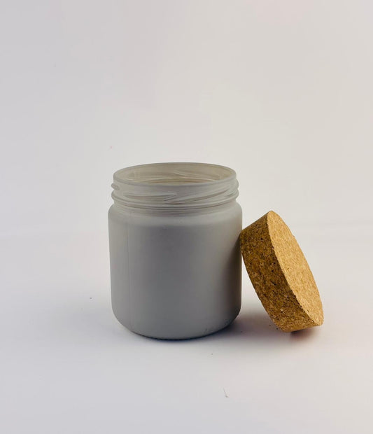 | Frasco Vidro Redondo Cinzento Fosco Mate