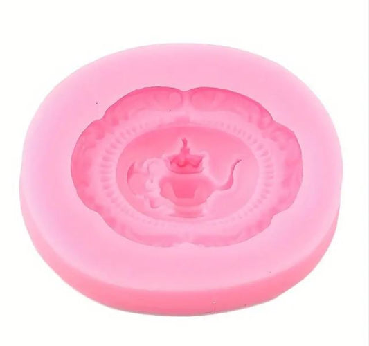 D063MS - Molde em silicone - Camafeu Bule pastelaria