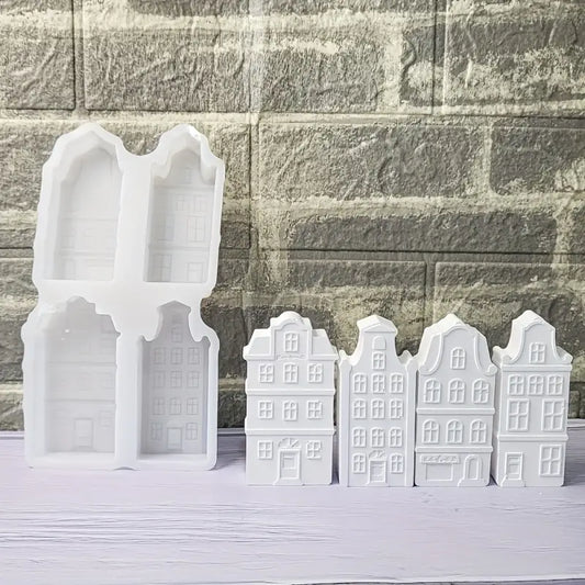 FC087MS -Molde de Silicone Casa, Forma decorativa para vela