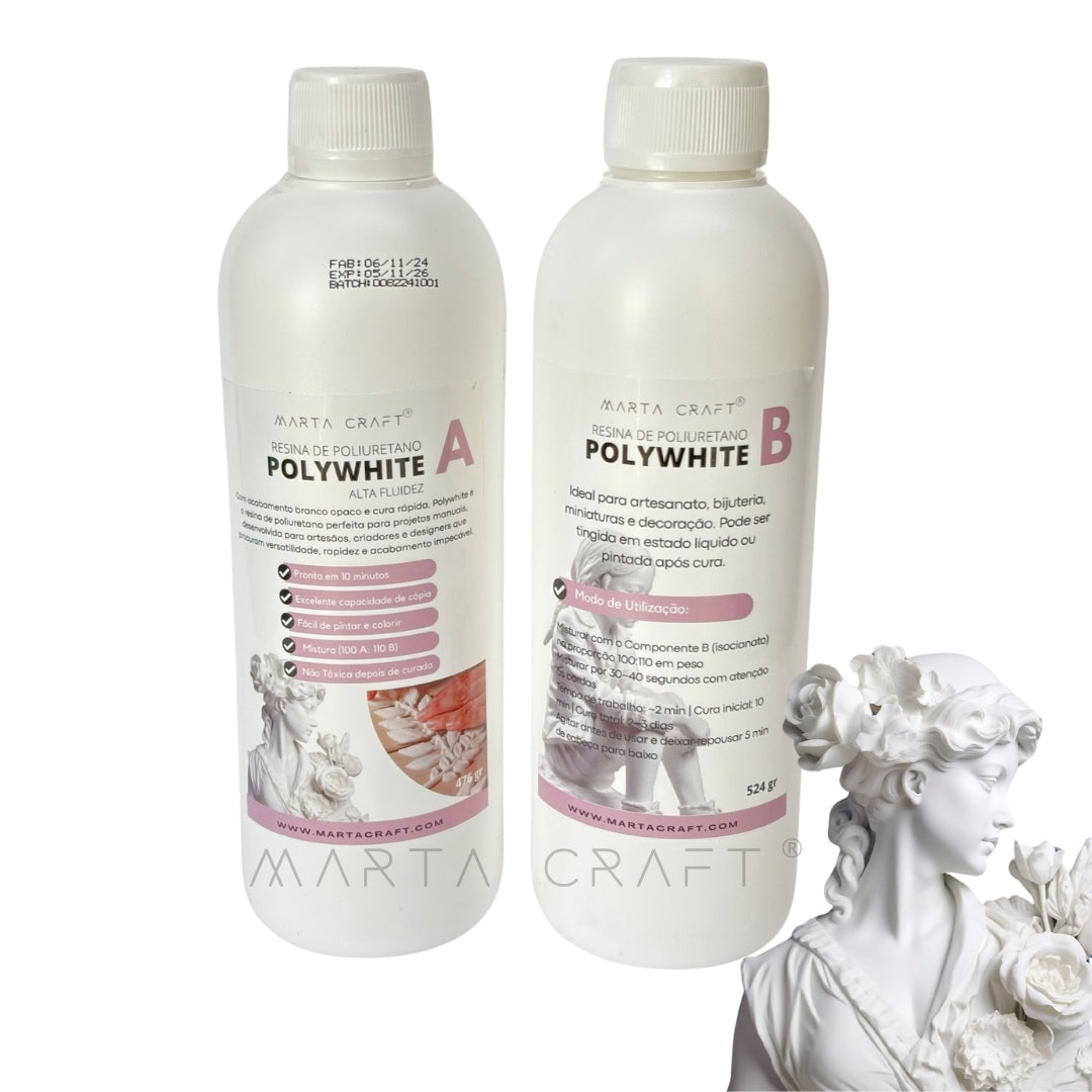 Resina de poliuretano branca POLYWHITE - 500g/1KG
