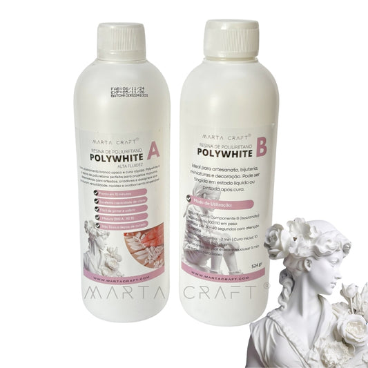 Resina de poliuretano branca POLYWHITE - 500g/1KG