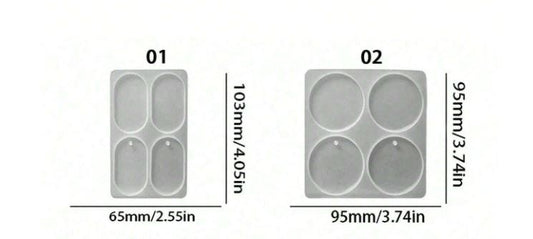 EP002MS - Molde Epóxi- 1pc DIY Geométrico Redonda|Oval