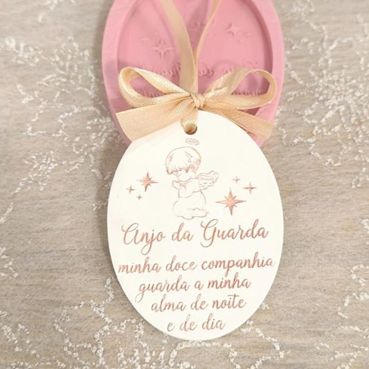 MF011MS -Molde em silicone -Anjo da Guarda -oval