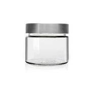 | Boião Vidro DELUXE 106 ml + Tampa Alta Prateada