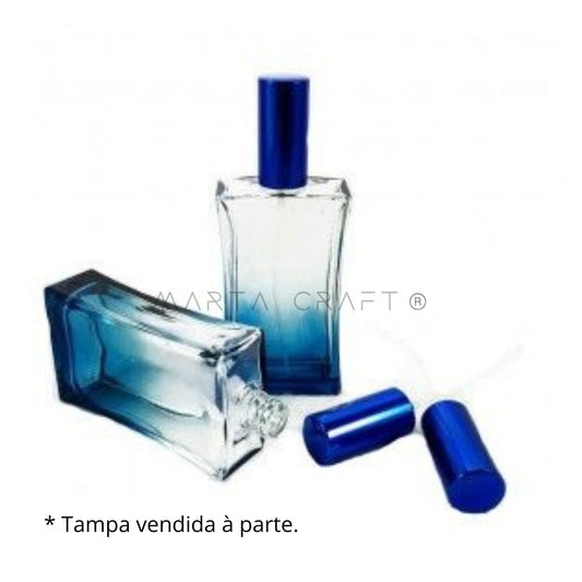 Frasco Vidro Transparente Perfume Pintado Azul/ Rosa - 100mL - Neck