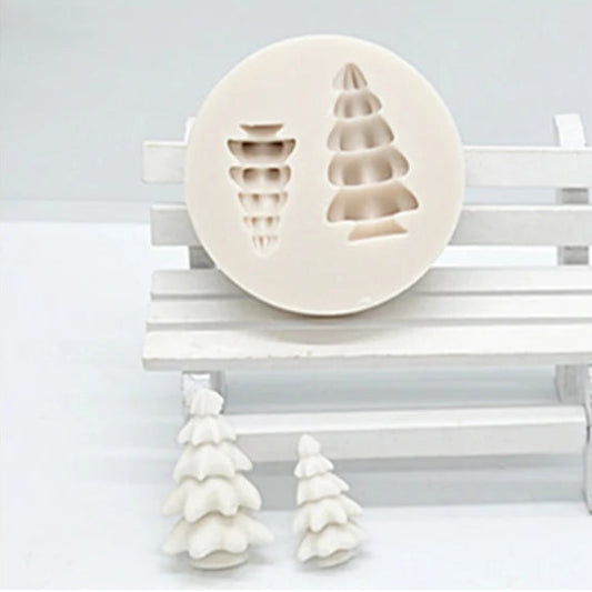 NA064MS - Molde de Silicone 2 mini árvores Natal