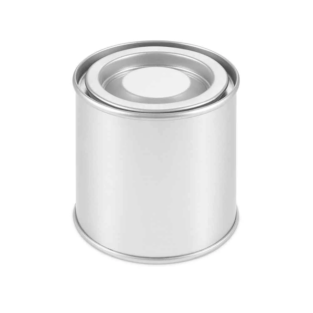 Lata de Metal Redonda Vazia  com tampa de pressão - 125 ml / 250 ml