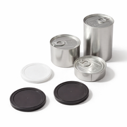 Lata redonda para conservas - Metal - Prata : 100 mL / 200 mL / 400 mL