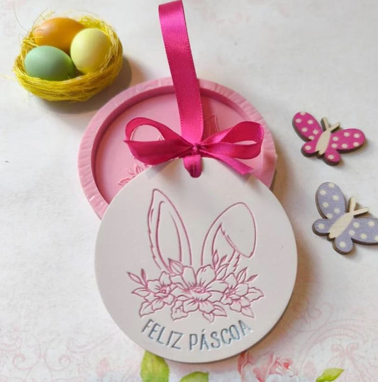 P127MS- Molde em silicone – Feliz Páscoa “”orelhas””