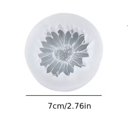 F029MS - Molde de Silicone Margarida em Formato de Coração