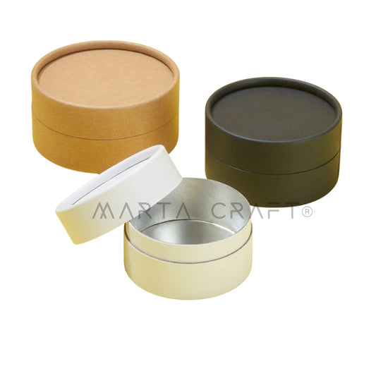 Embalagem de tubo de papelão 73x42 mm (100 ml) - com forro resistente à água - Kraft preto, branco e marrom