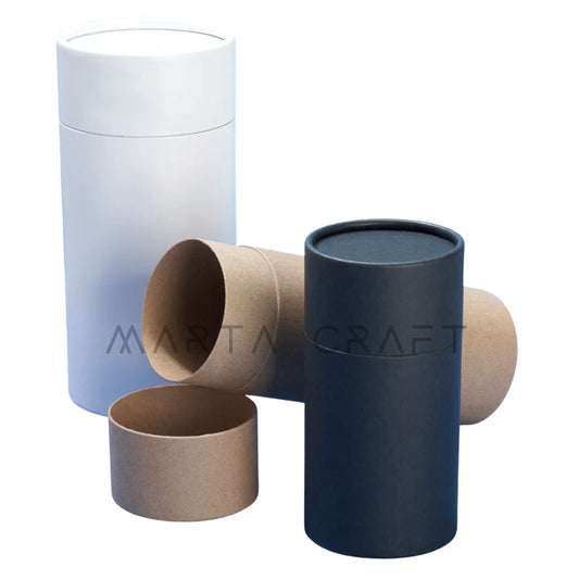 Embalagem tubo de papelão - 66*186 mm (520 ml) - Preto/ Branco/Marrom Kraft (fosco)