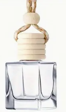 Frasco Vidro Transparente 8mL - Ambientador Carro Quadrado - Set 6 unidades + Tampa