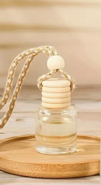 Frasco Vidro Transparente 8mL - Ambientador Carro Cilíndrico - Set 6 unidades + Tampa