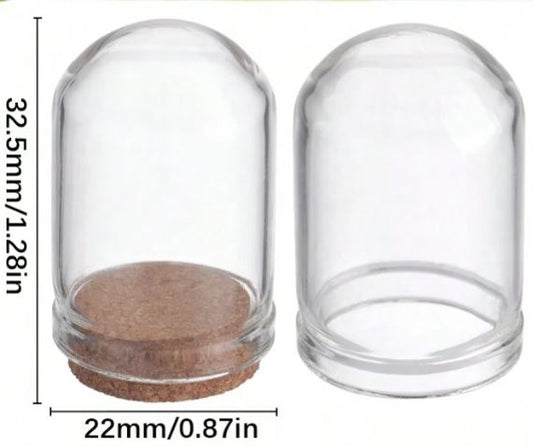 Mini Cúpula - Redoma - Capuz de vidro com base de cortiça - 32.5*22 mm