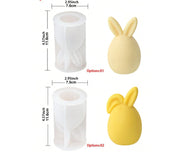 P003MS - Molde de silicone -  1 unidade Cabeça Coelho da Páscoa 2 modelos