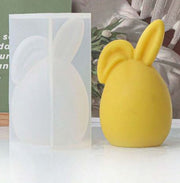 P003MS - Molde de silicone -  1 unidade Cabeça Coelho da Páscoa 2 modelos