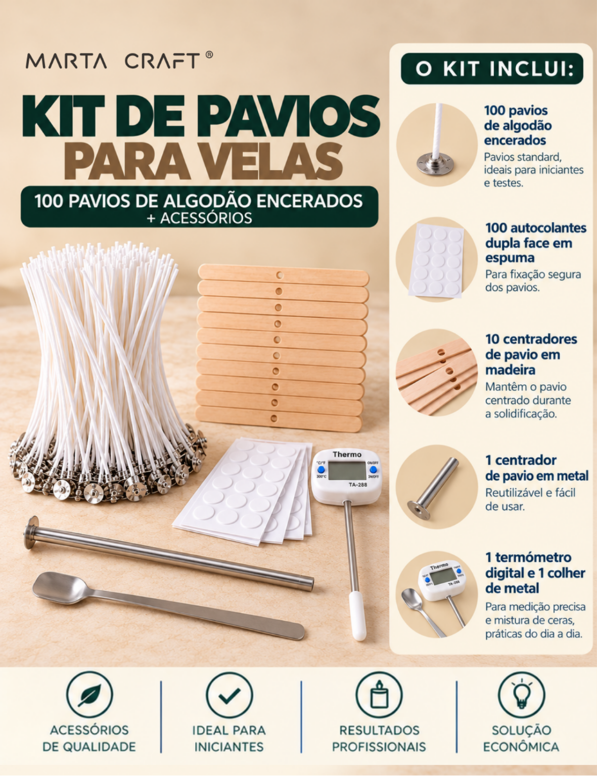 Kit de Pavios para Velas