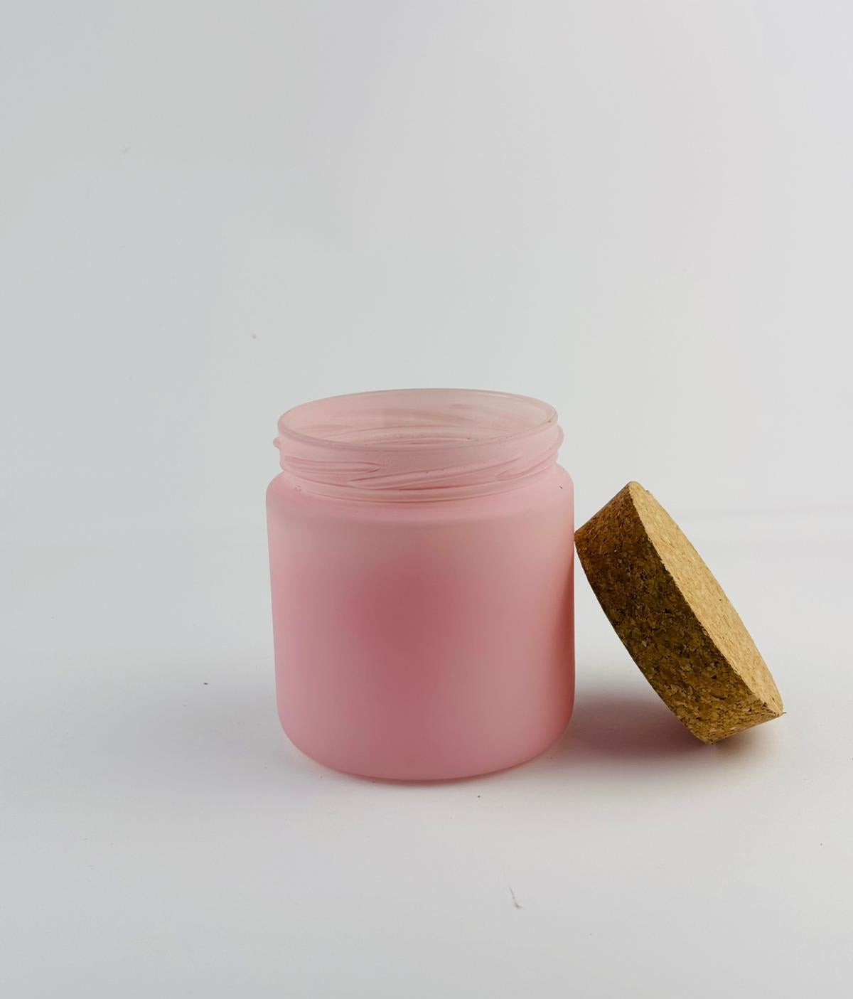 | Frasco Vidro Redondo Rosa Claro Fosco Mate