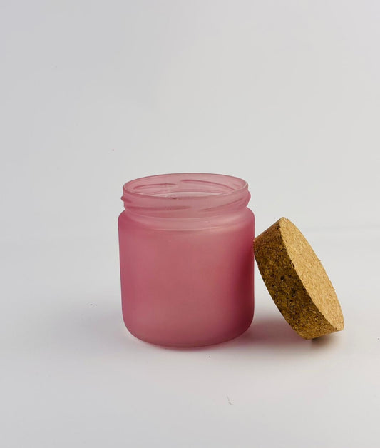 | Frasco Vidro Redondo Rosa Escuro Fosco Mate