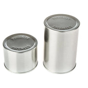 Lata redonda para conservas - Metal - Prata : 100 mL / 200 mL / 400 mL