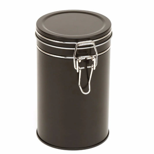 Lata redonda prateada com tampa de encaixe 650 mL