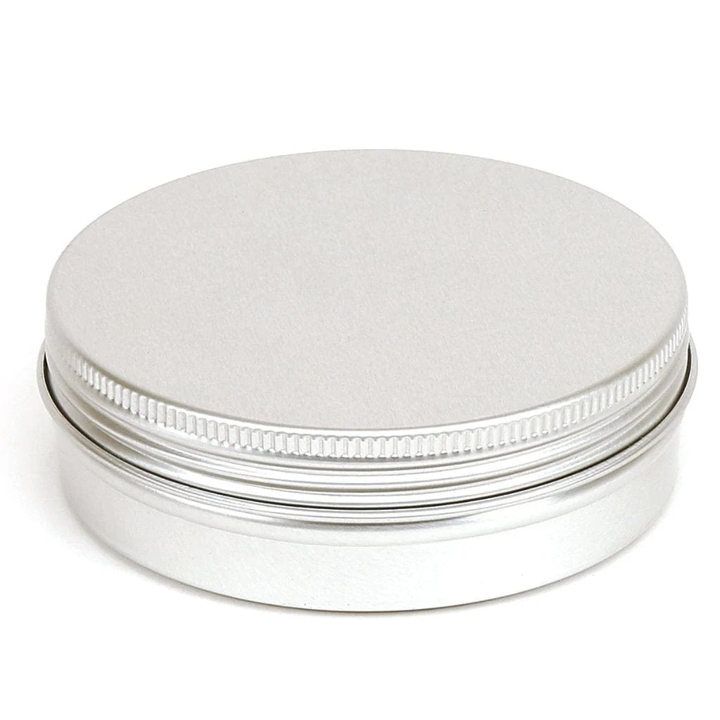 Lata Redonda de Alumínio com Tampa de Rosca – Prata - 5 ml / 30 ml / 50 ml / 100 ml