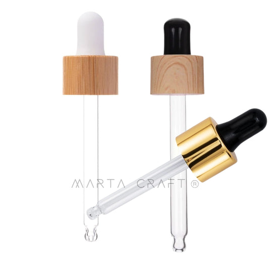 Tampa Conta-gotas para Dropper 100ml - rosca 18 - Bambu/Branco/Ouro/preto