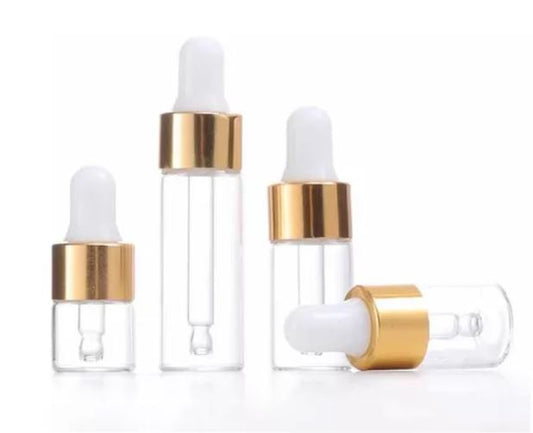 Frasco vidro transparente - mini dropper 2mL/3mL/5 mL- Set 10 unidades