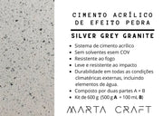 Cimento acrílico de efeito pedra - Resina Orgânica - SILVER GRAY GRANITE BASE- 600 GR