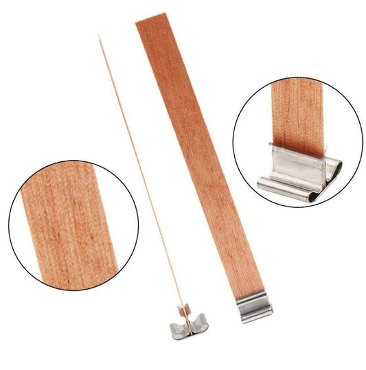 Bases metálicas com abas p/ Pavio de Madeira - 10 unidades - 2 modelos