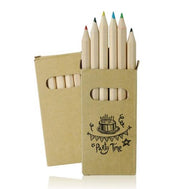 Conjunto de 6 lápis de cor.