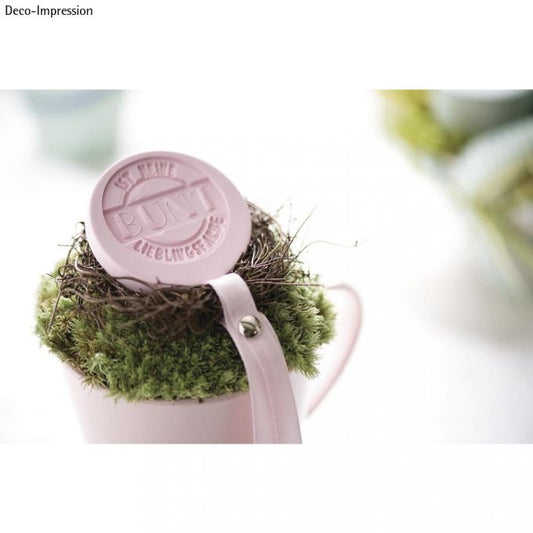 Carimbo para Sabonetes Gesso Ceramica Etiquetas Rótulos Hello Spring, hoppy easter, 3cm ø