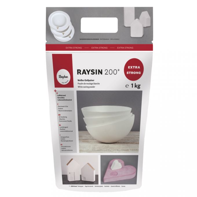 Pó de fundição Raysin 200 – 1 kg -Rayher – Gesso – Pó de Cerâmica extra Forte