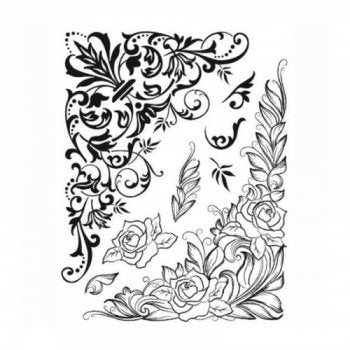 Redemoinhos florais Carimbos de silicone para scrapbooking, confecção de cartões Viva Decor 400300700