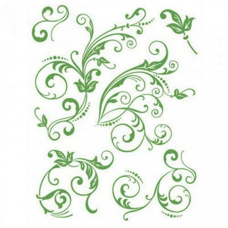 Redemoinhos florais Carimbos de silicone para scrapbooking, confecção de cartões Viva Decor 400300700