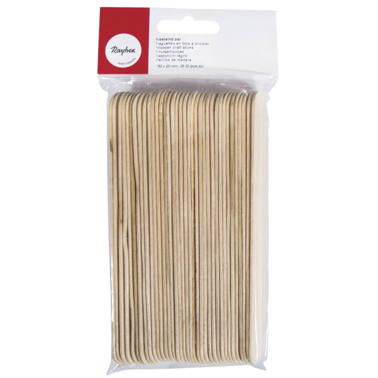 Espátulas de Madeira natural 150x20mm, tab-bag 36 peças- Rayher 6121631