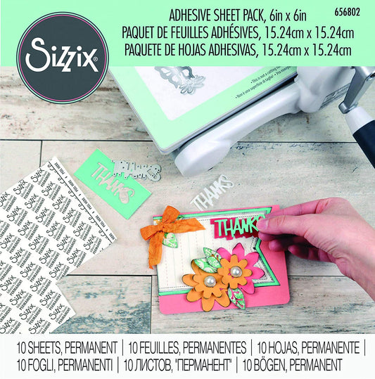Sizzix 656802 Folhas adesivas 10 folhas / Pacote