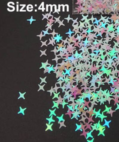 ALINA 51 – 3 g lantejoulas glitter estrelas Brancas – sombra rosto corpo unhas arte resina shaker